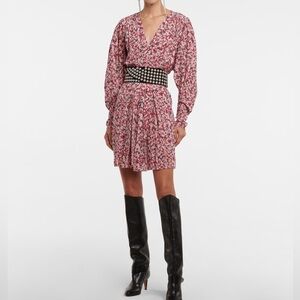 Isabel MARANT Arone patterned dress pink black